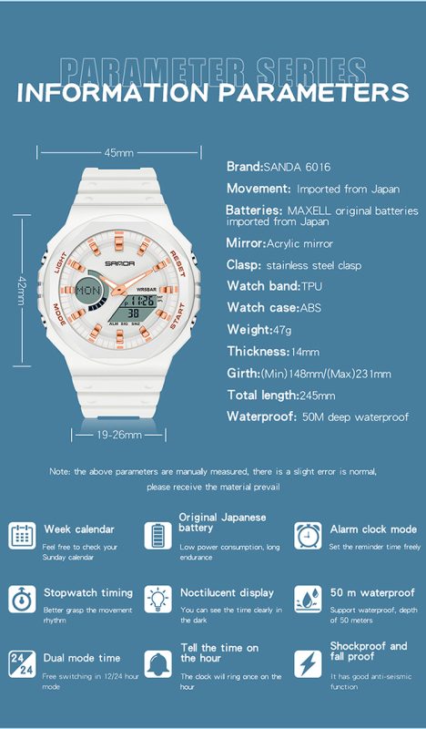 Sanda 6016 watch information