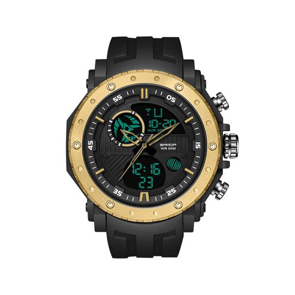 Sanda 6012 watch Black gold luminous