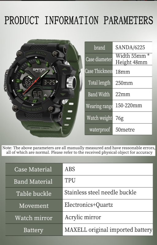 SANDA 6225 Specifications