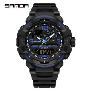 SANDA 6130 watch Black and blue