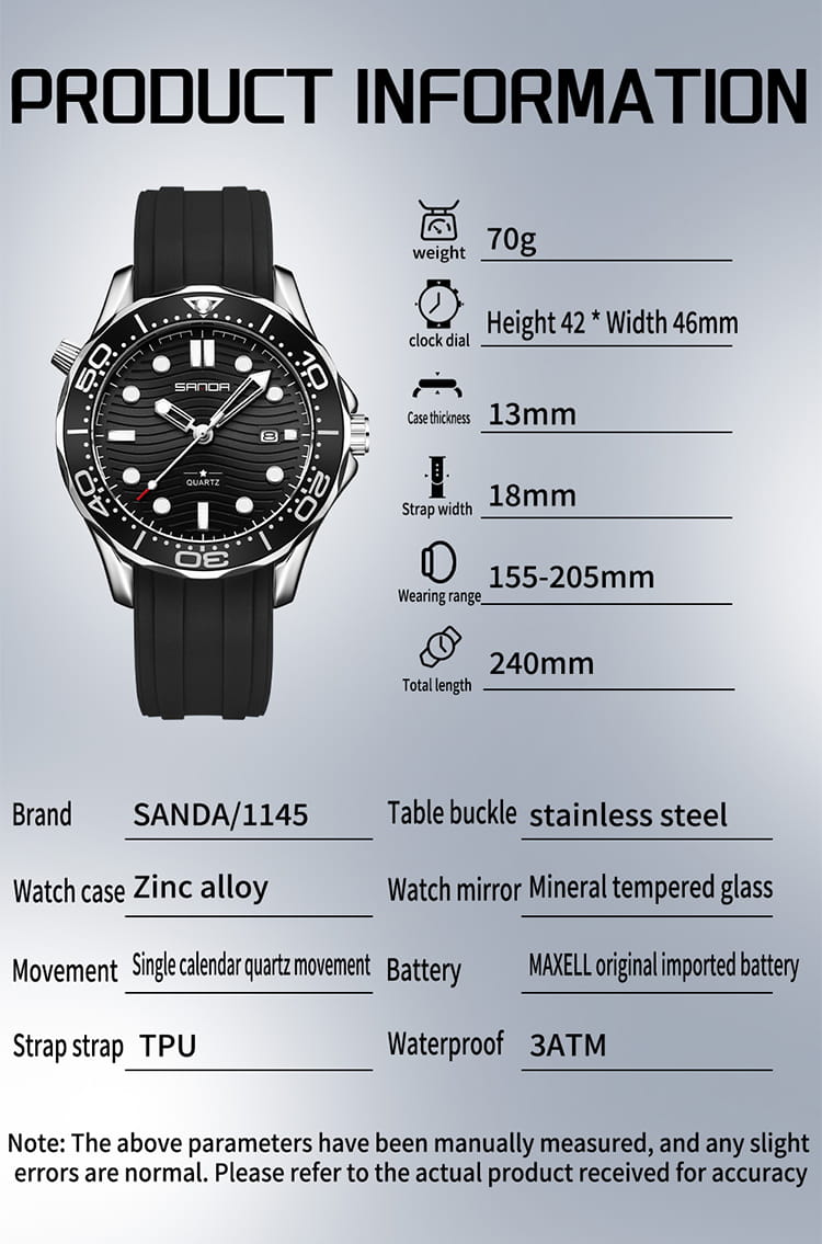 SANDA 1145 watch Specifications