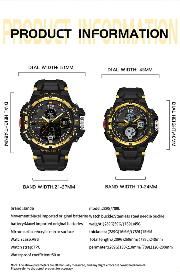 SANDA 289 watch Specifications