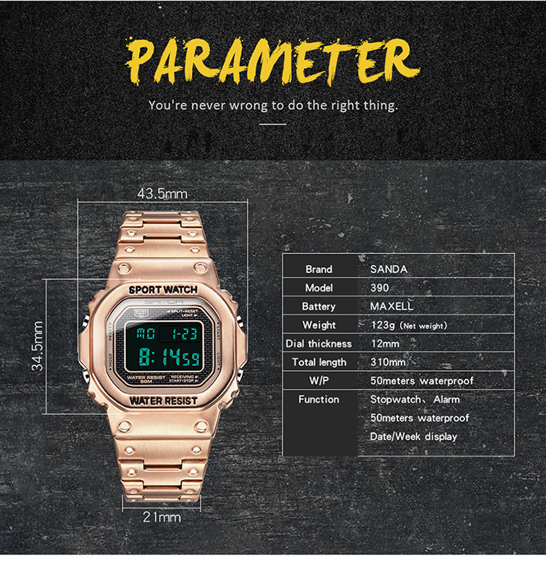 SANDA 390 watch Specifications