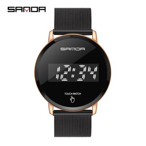 SANDA 8003 watch Black Rose Gold
