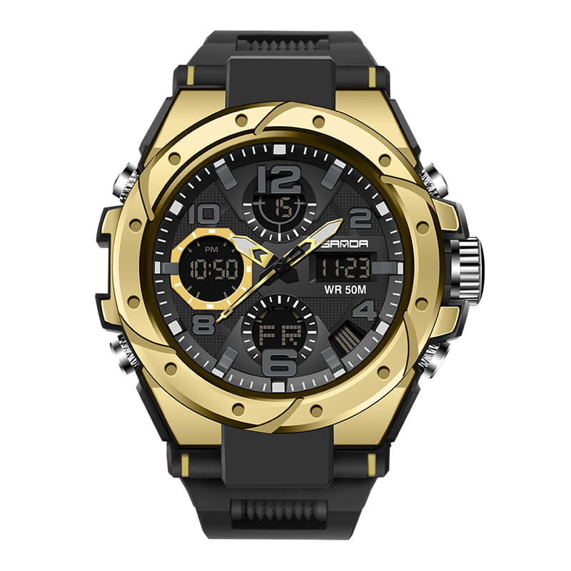 SANDA 6008 watch Black & Gold