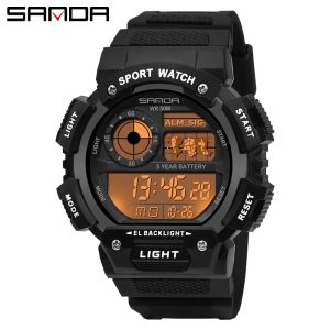 SANDA 6009 watch Black & White (Luminous)
