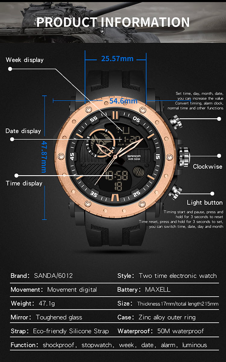 SANDA 6008 watch Specifications