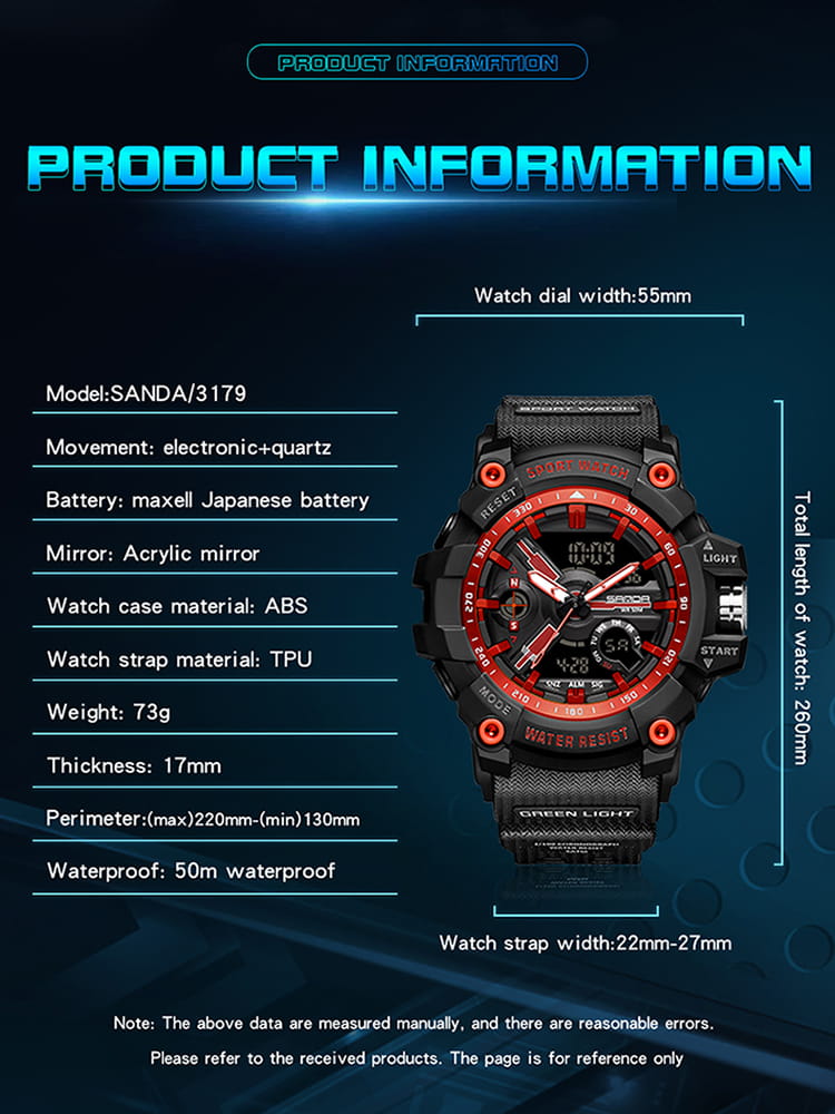 SANDA 3179 watch Specifications